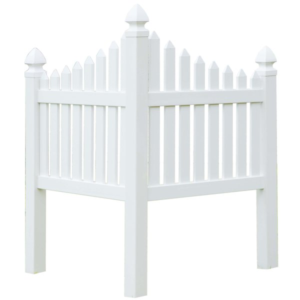 Gardenised Outdoor Vinyl Corner Edge Gate for Garden Lawn Fence Yard Border, White QI003850